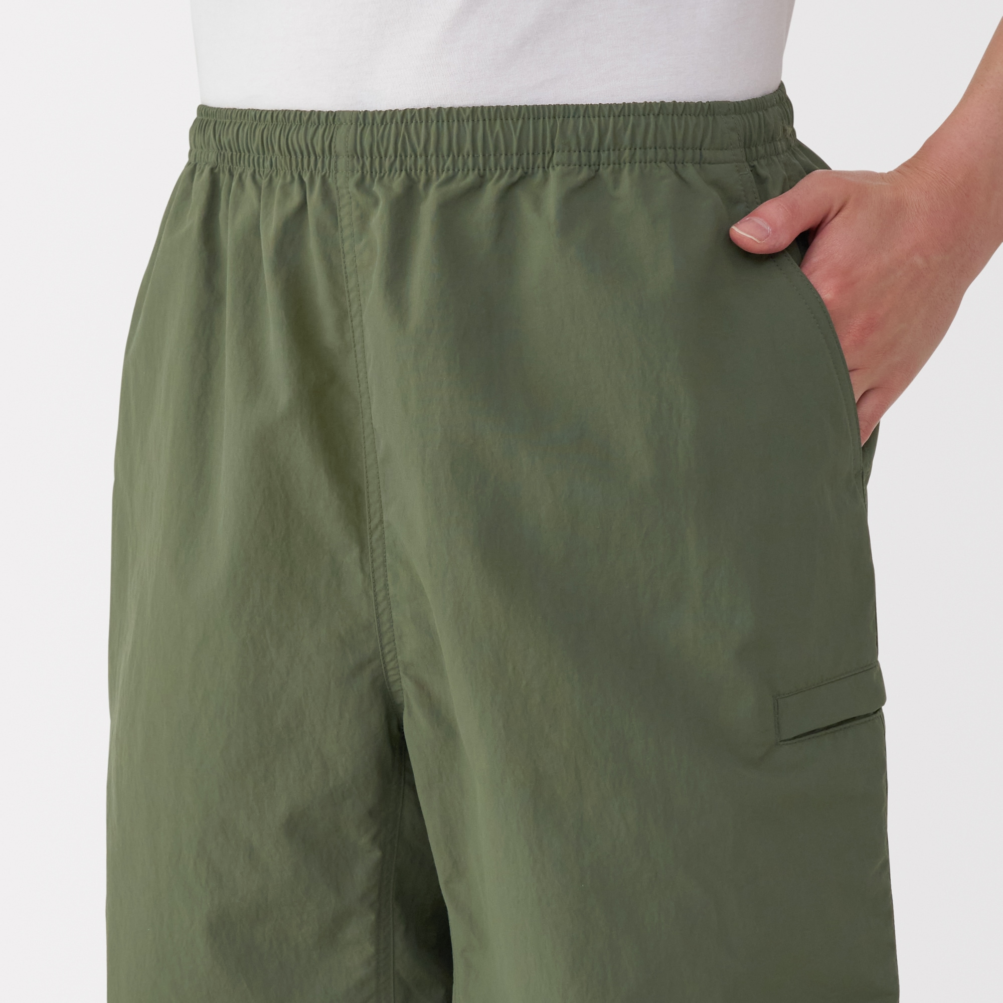 紳士　撥水ナイロンポケッタブルショートパンツ