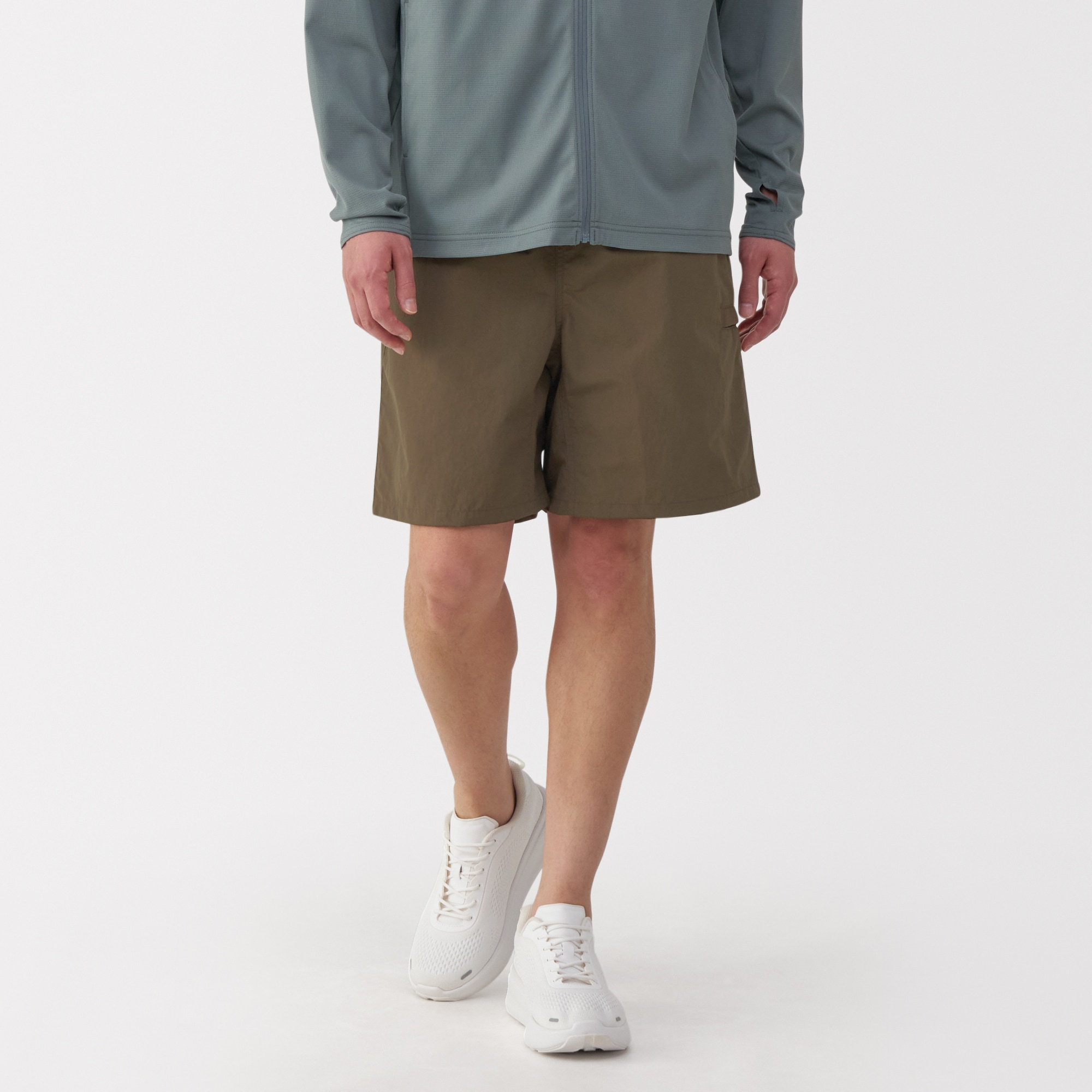 紳士　撥水ナイロンポケッタブルショートパンツ