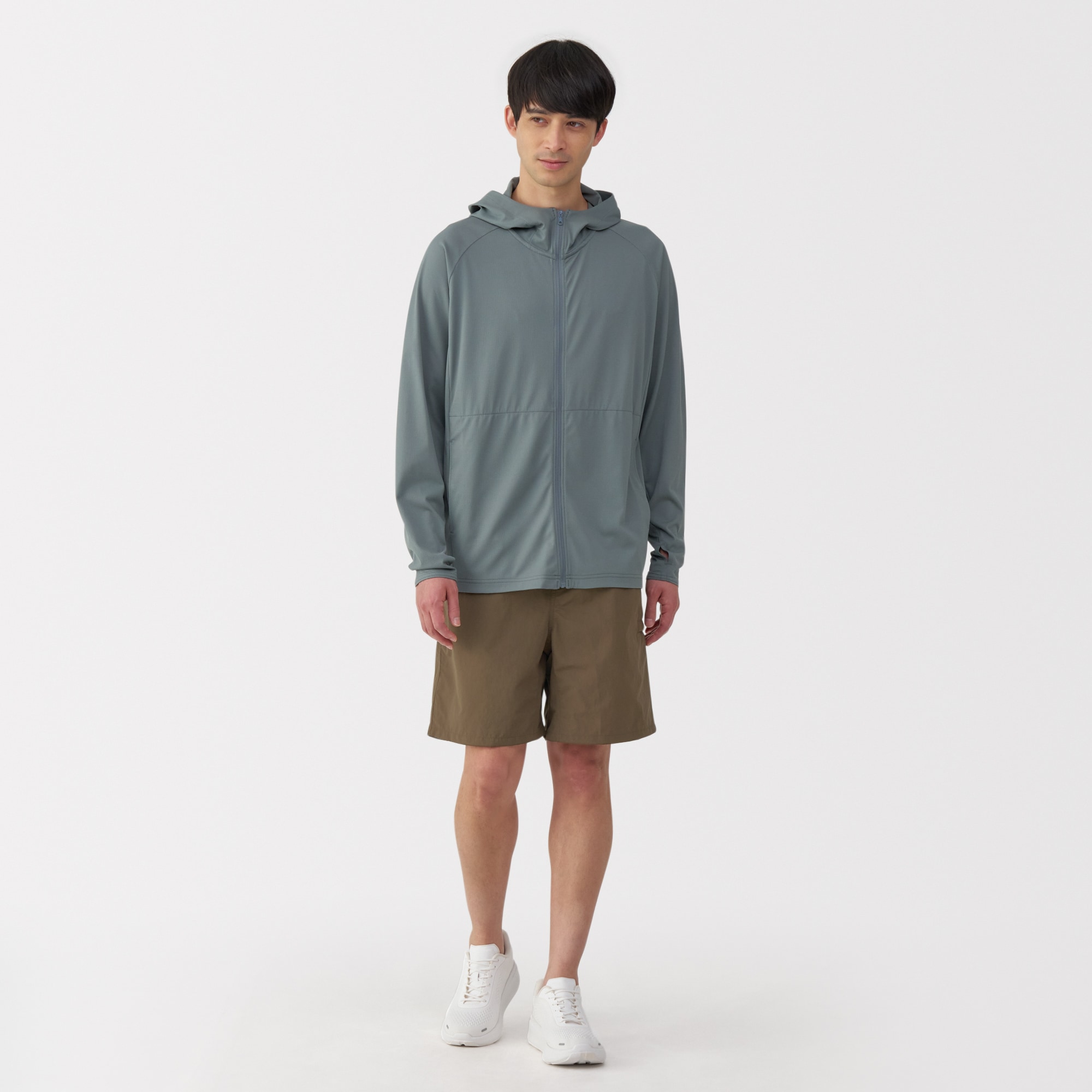 紳士　撥水ナイロンポケッタブルショートパンツ