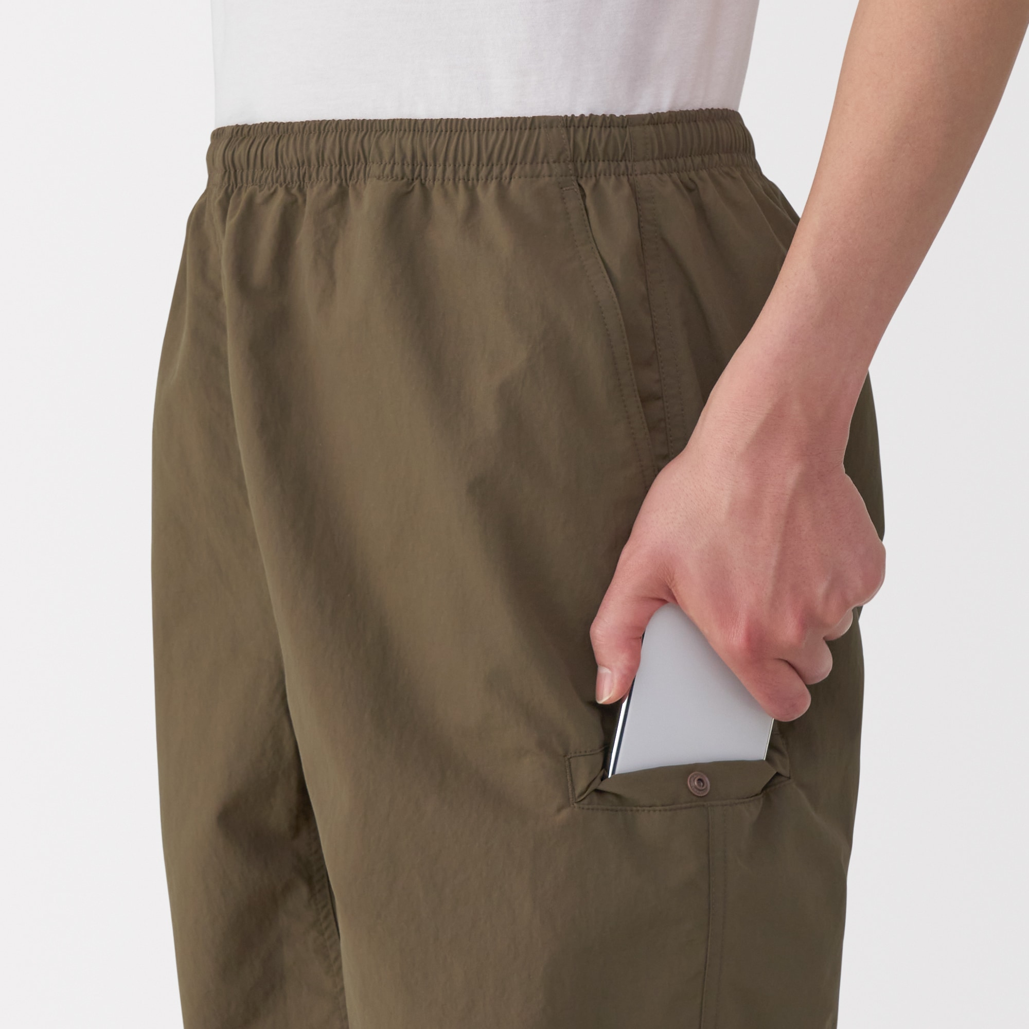 紳士　撥水ナイロンポケッタブルショートパンツ