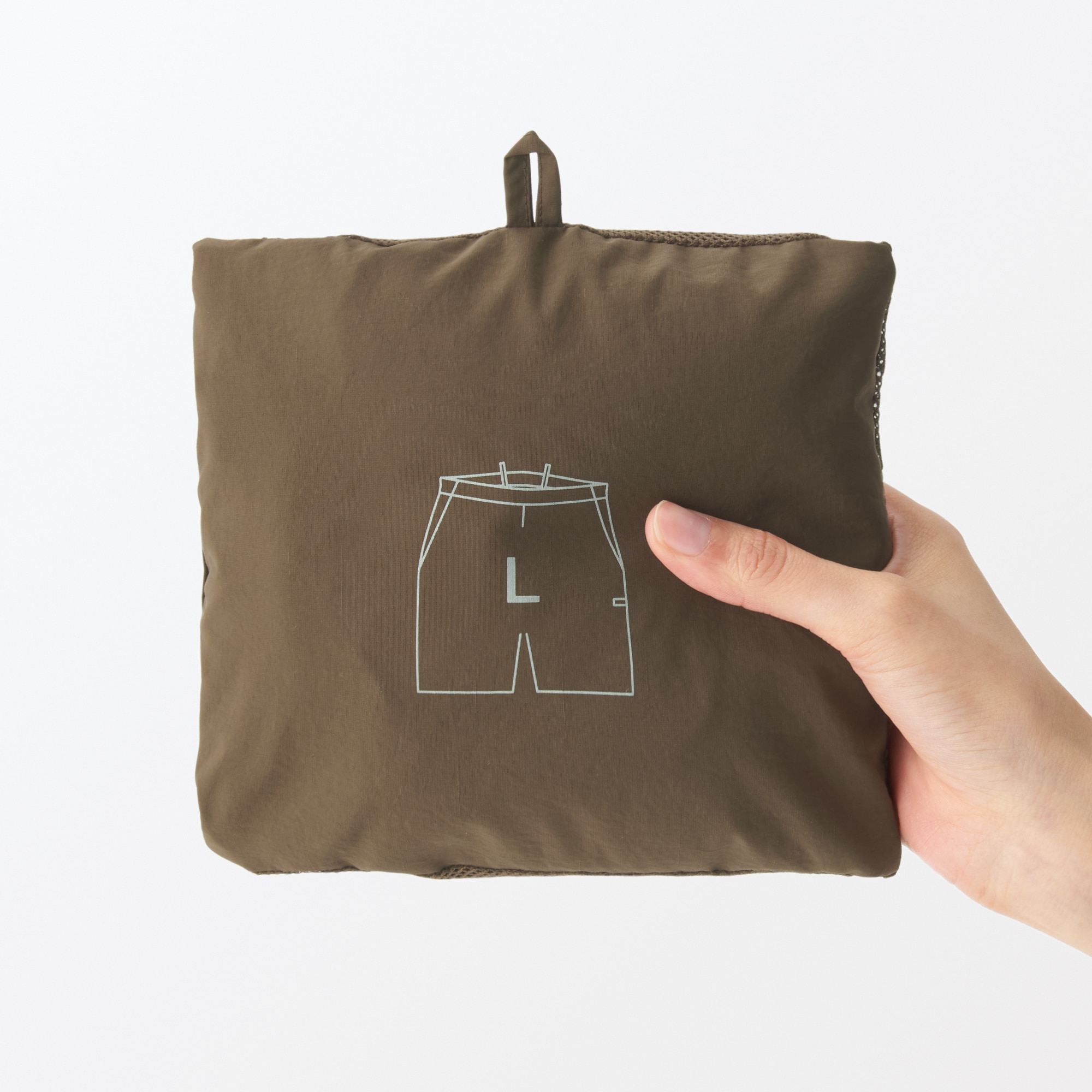 紳士　撥水ナイロンポケッタブルショートパンツ