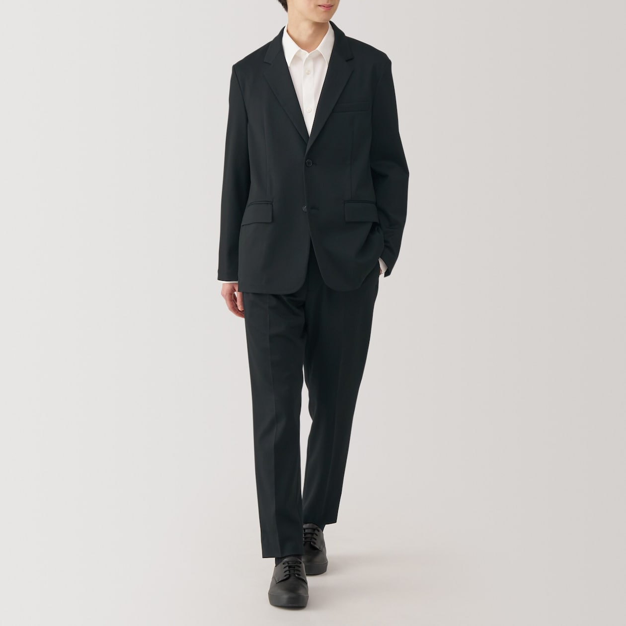 紳士　ストレッチジャージーノータックパンツ