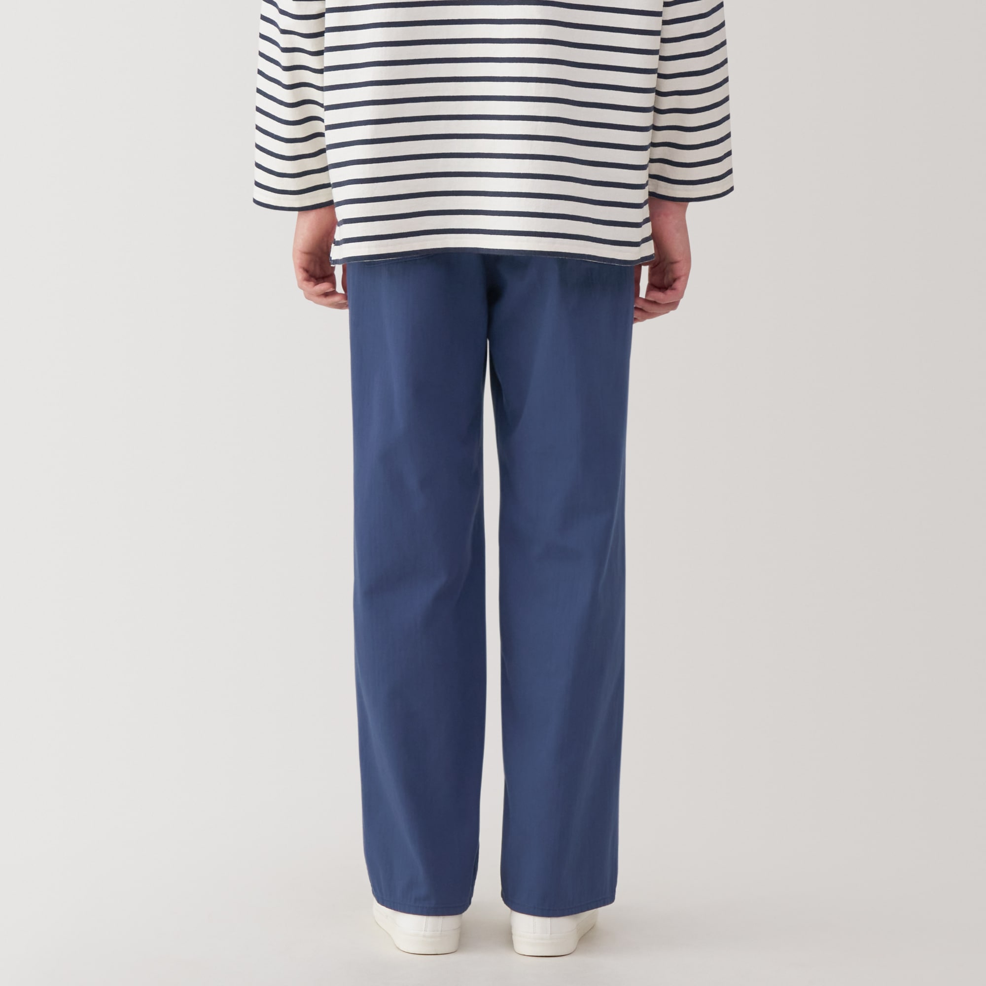 紳士　木の実から作ったカポック混ヘリンボーンワイドパンツ