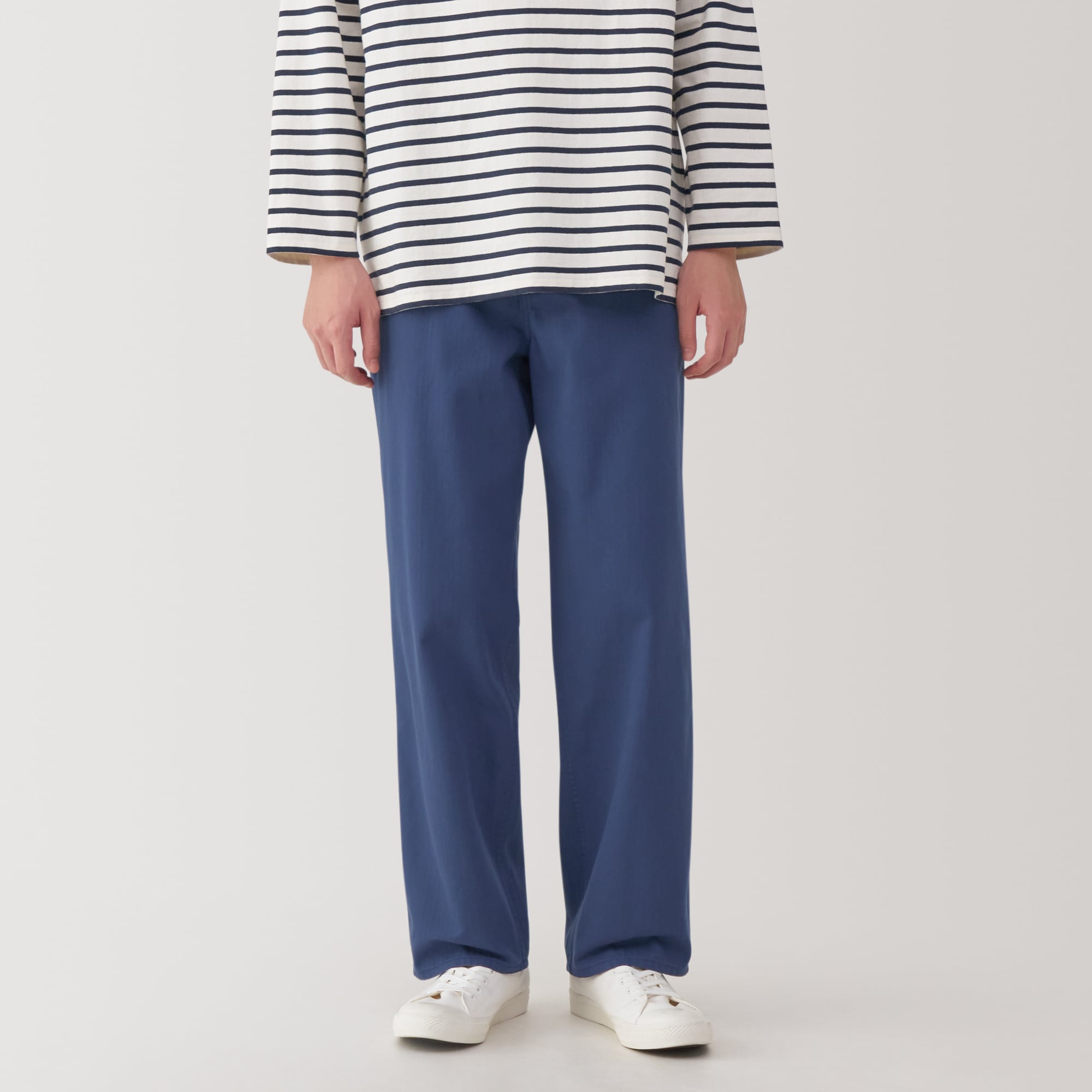 紳士　木の実から作ったカポック混ヘリンボーンワイドパンツ