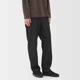 紳士　洗いざらしデニムイージーパンツ　黒