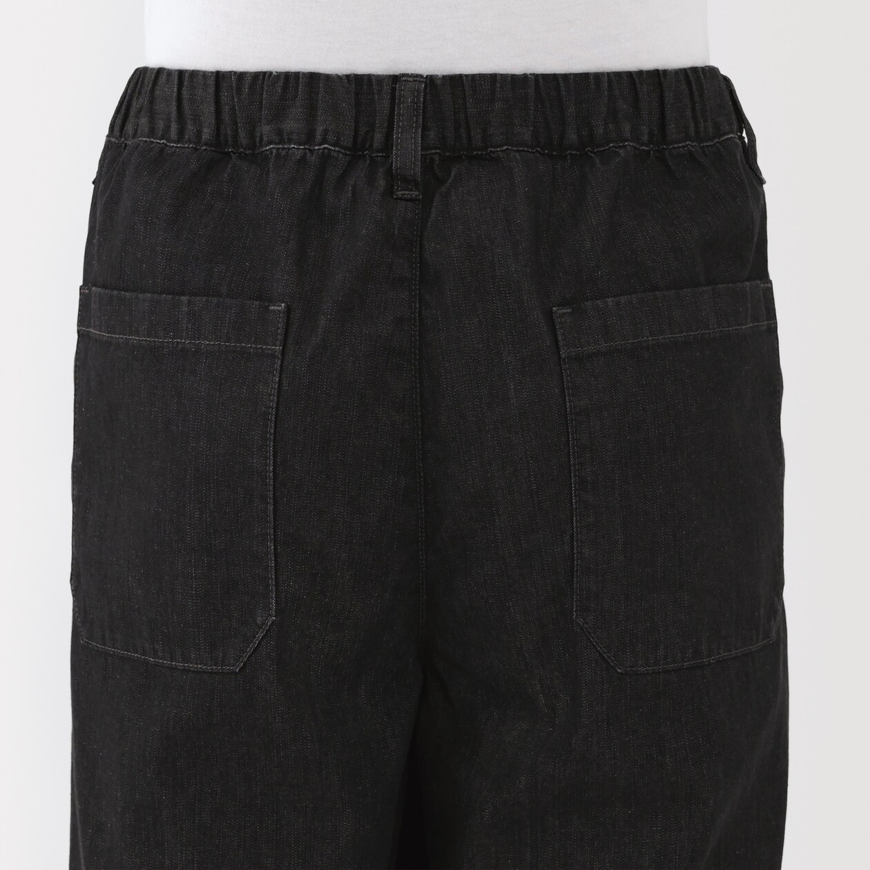 紳士　洗いざらしデニムイージーパンツ　黒