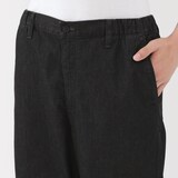 紳士　洗いざらしデニムイージーパンツ　黒