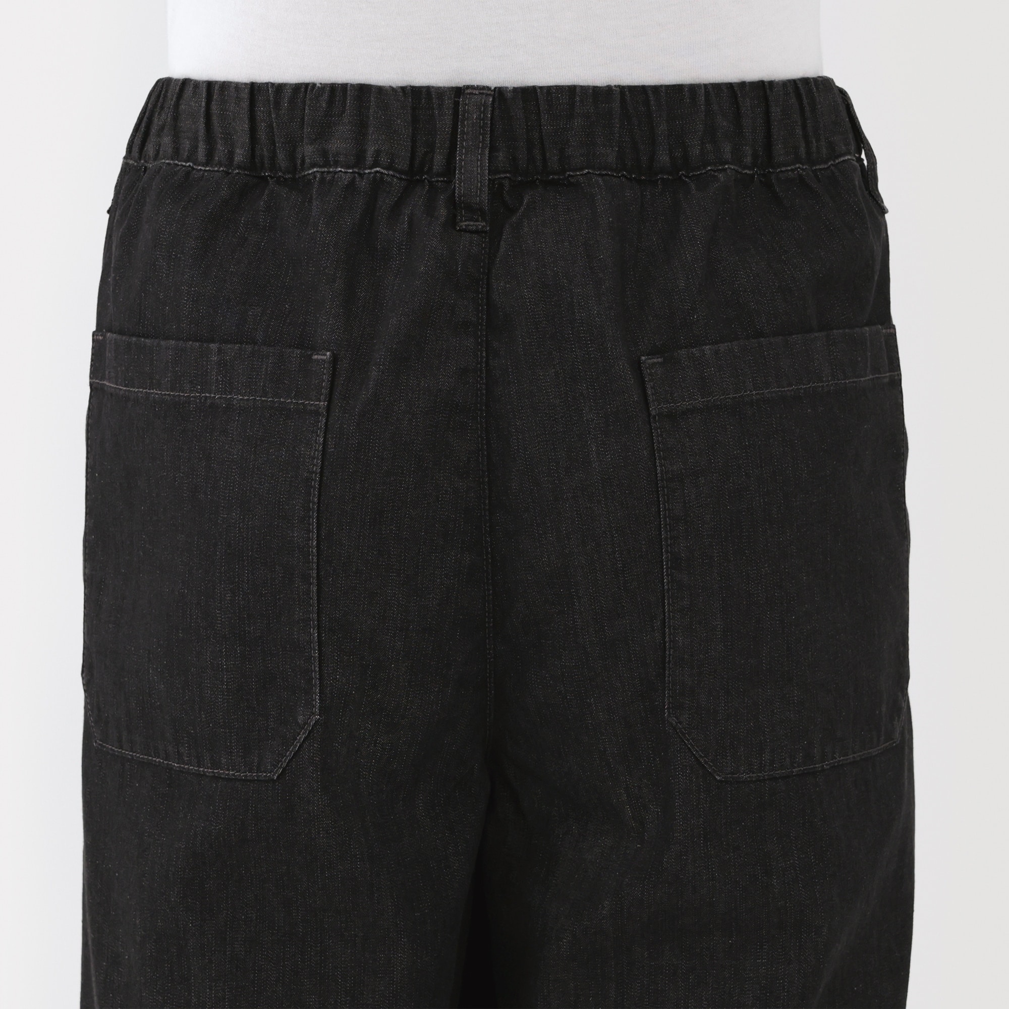 紳士　洗いざらしデニムイージーパンツ　黒