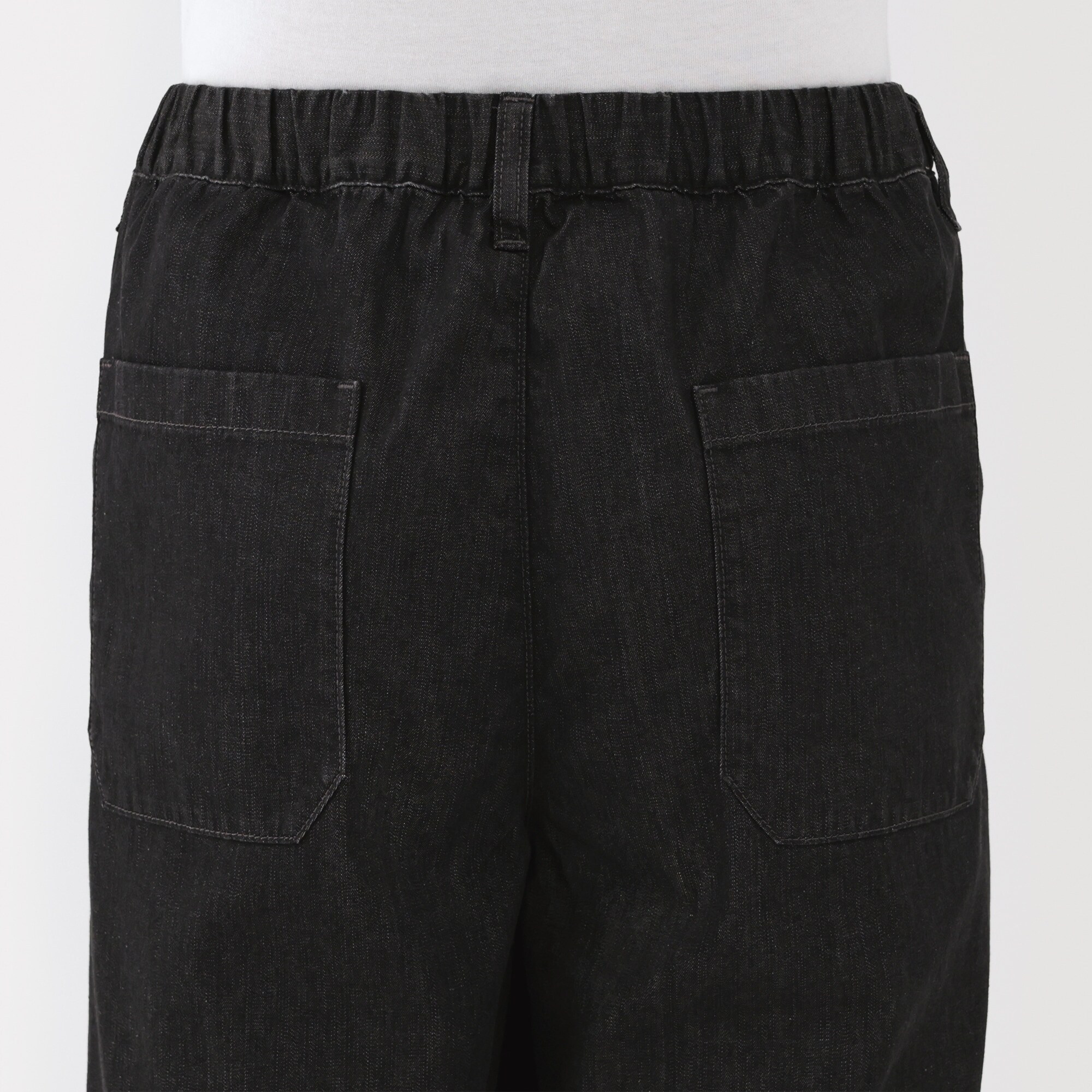 紳士　洗いざらしデニムイージーパンツ　黒