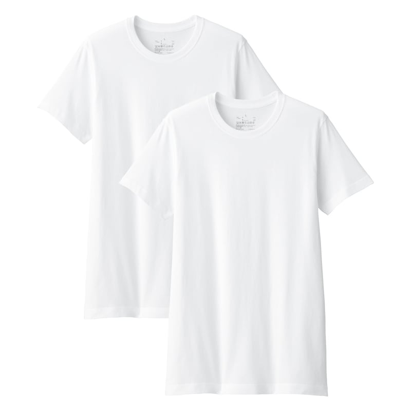 紳士 脇に縫い目のない 2枚組 クルーネック半袖Tシャツ | 無印良品