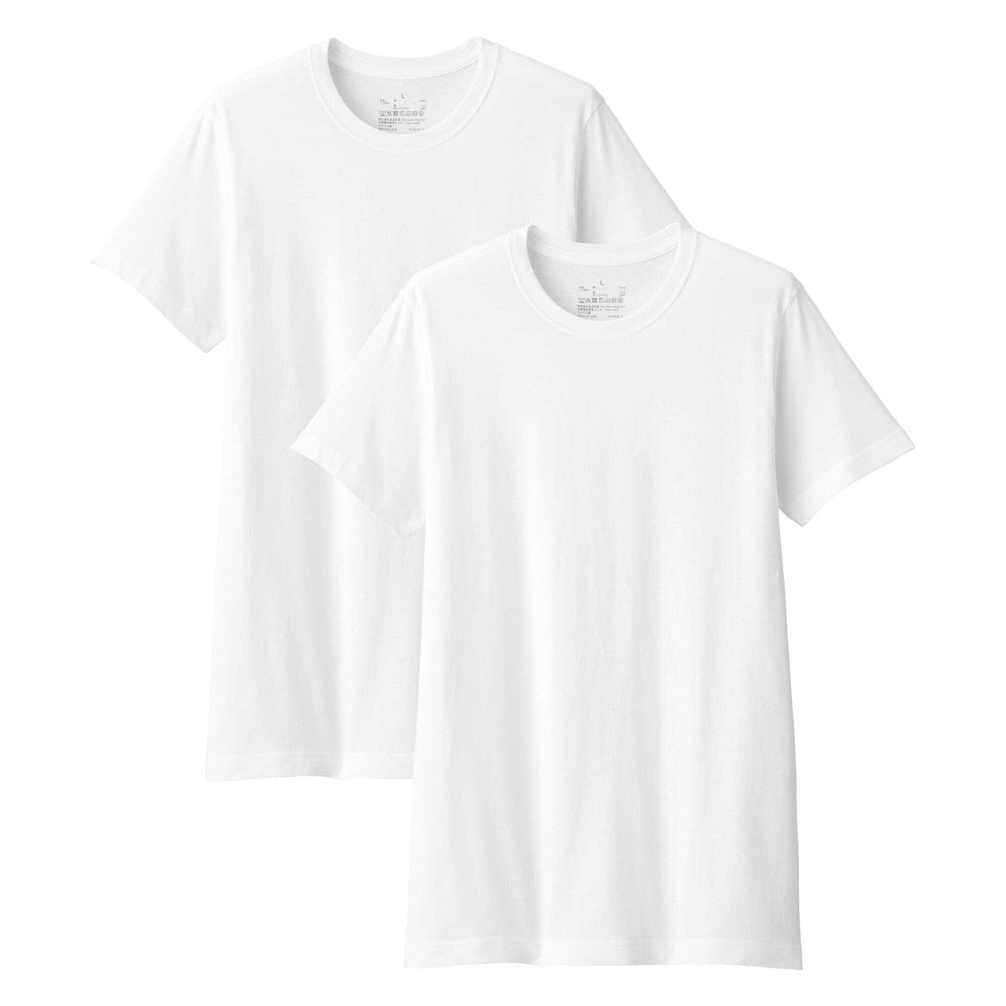 紳士　脇に縫い目のない　２枚組　クルーネック半袖Ｔシャツ