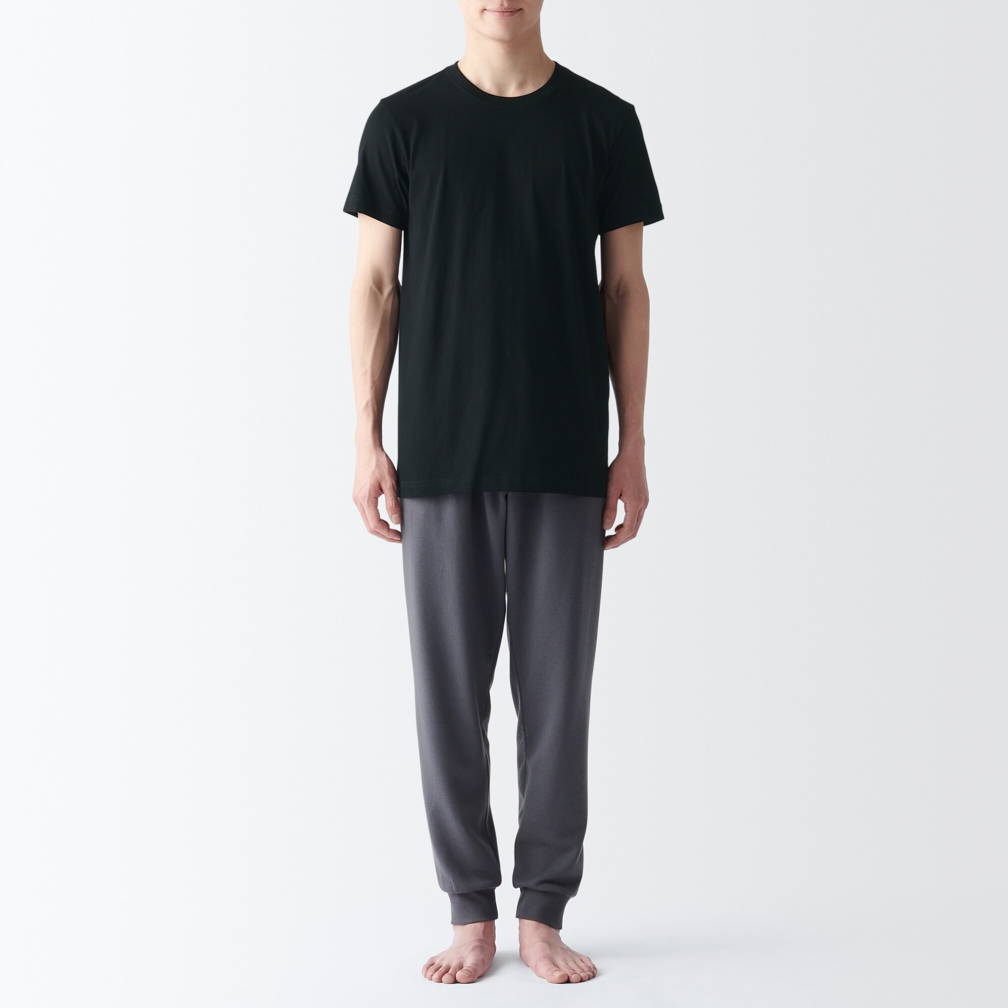 紳士　脇に縫い目のない　２枚組　クルーネック半袖Ｔシャツ