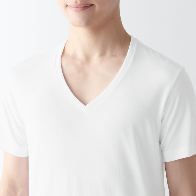 紳士　脇に縫い目のない　２枚組　Ｖネック半袖Ｔシャツ