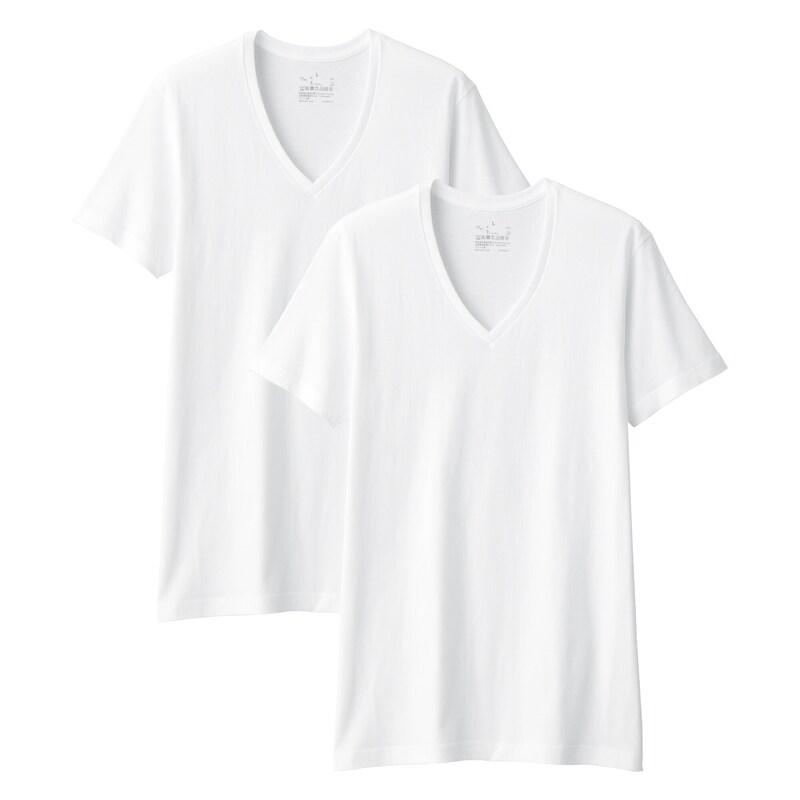 紳士　脇に縫い目のない　２枚組　Ｖネック半袖Ｔシャツ