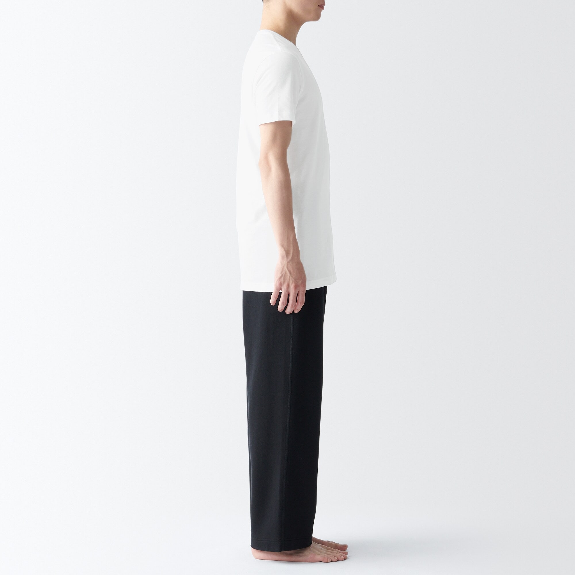 紳士　脇に縫い目のない　２枚組　Ｖネック半袖Ｔシャツ