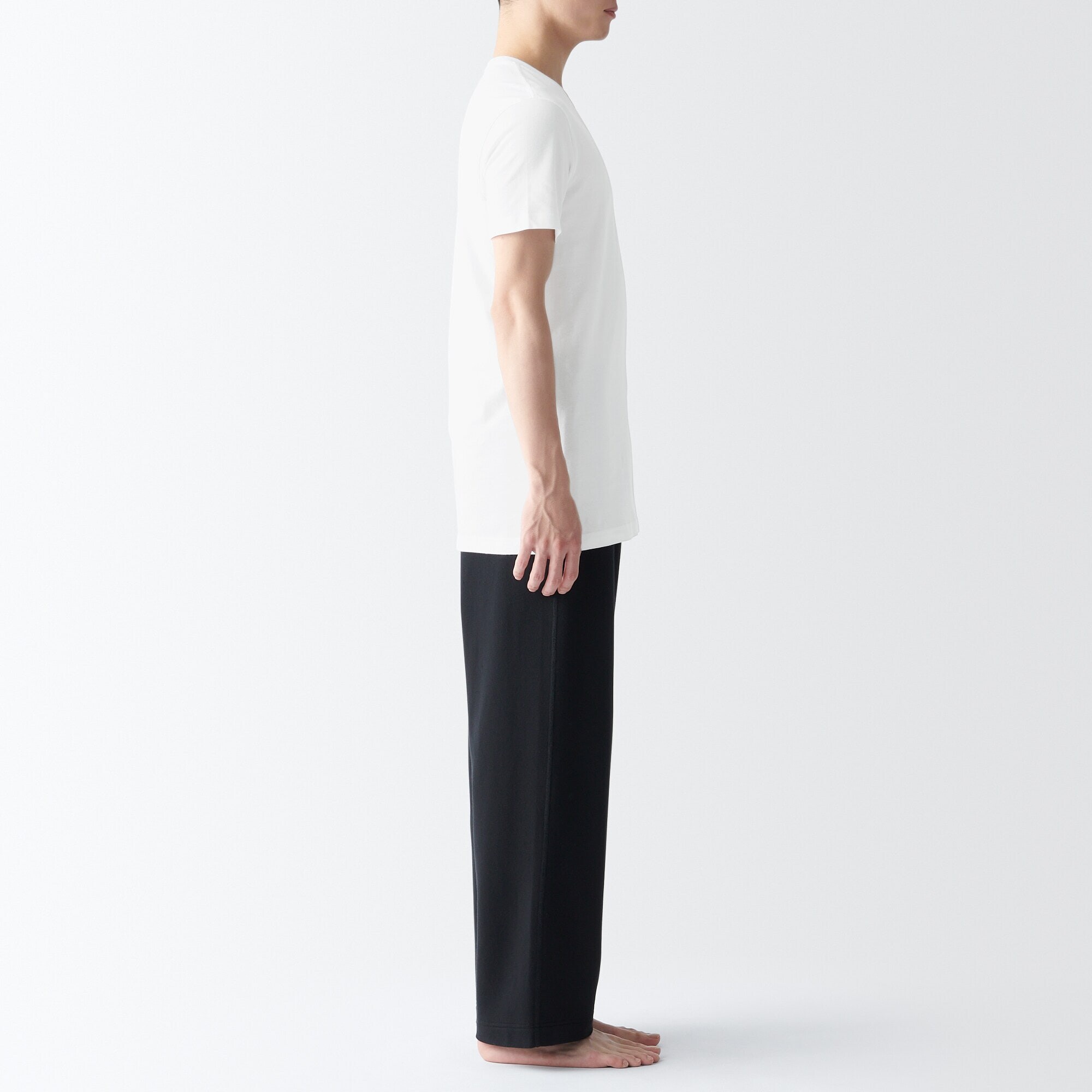 紳士　脇に縫い目のない　２枚組　Ｖネック半袖Ｔシャツ