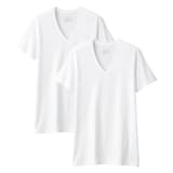 紳士　脇に縫い目のない　２枚組　Ｖネック半袖Ｔシャツ