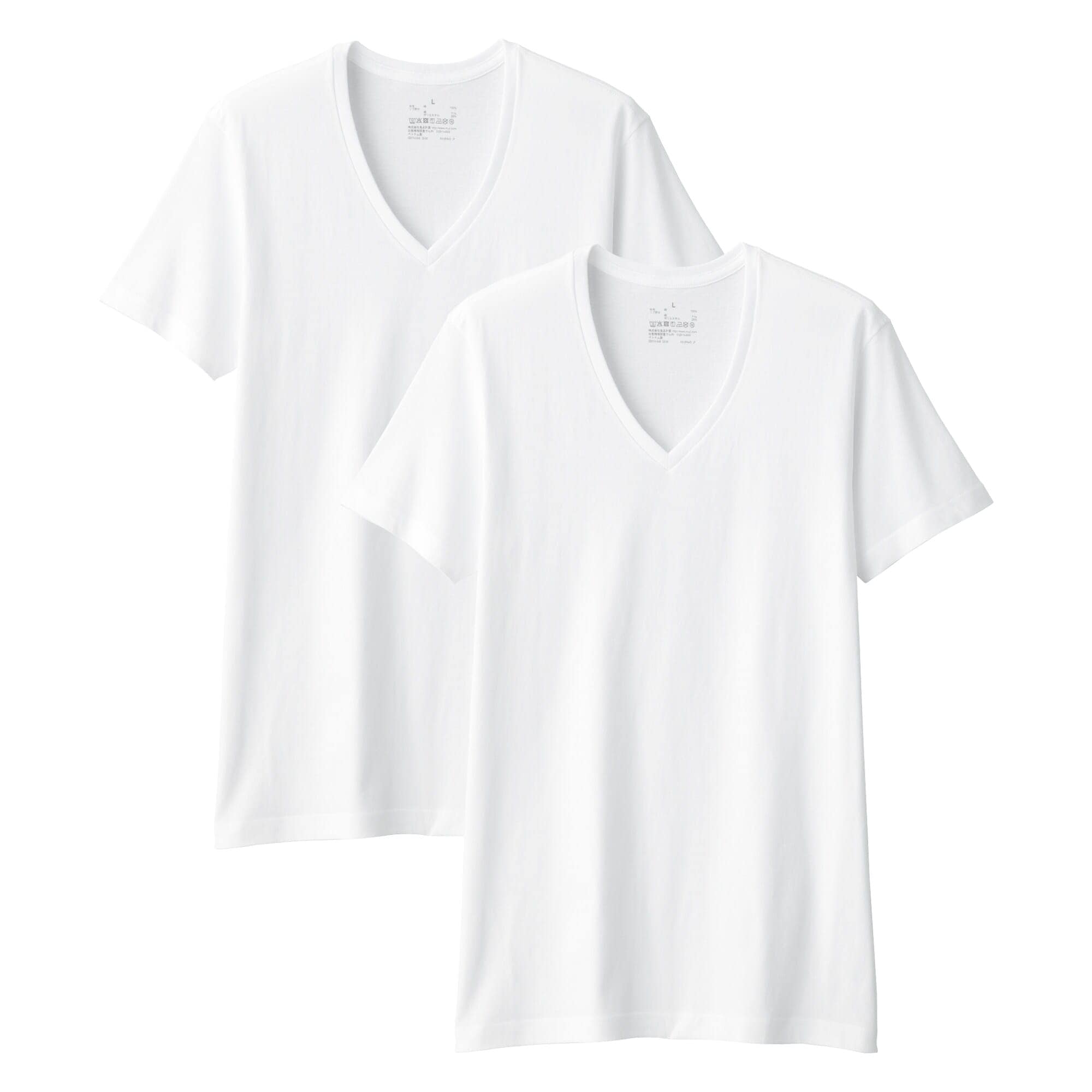 紳士　脇に縫い目のない　２枚組　Ｖネック半袖Ｔシャツ