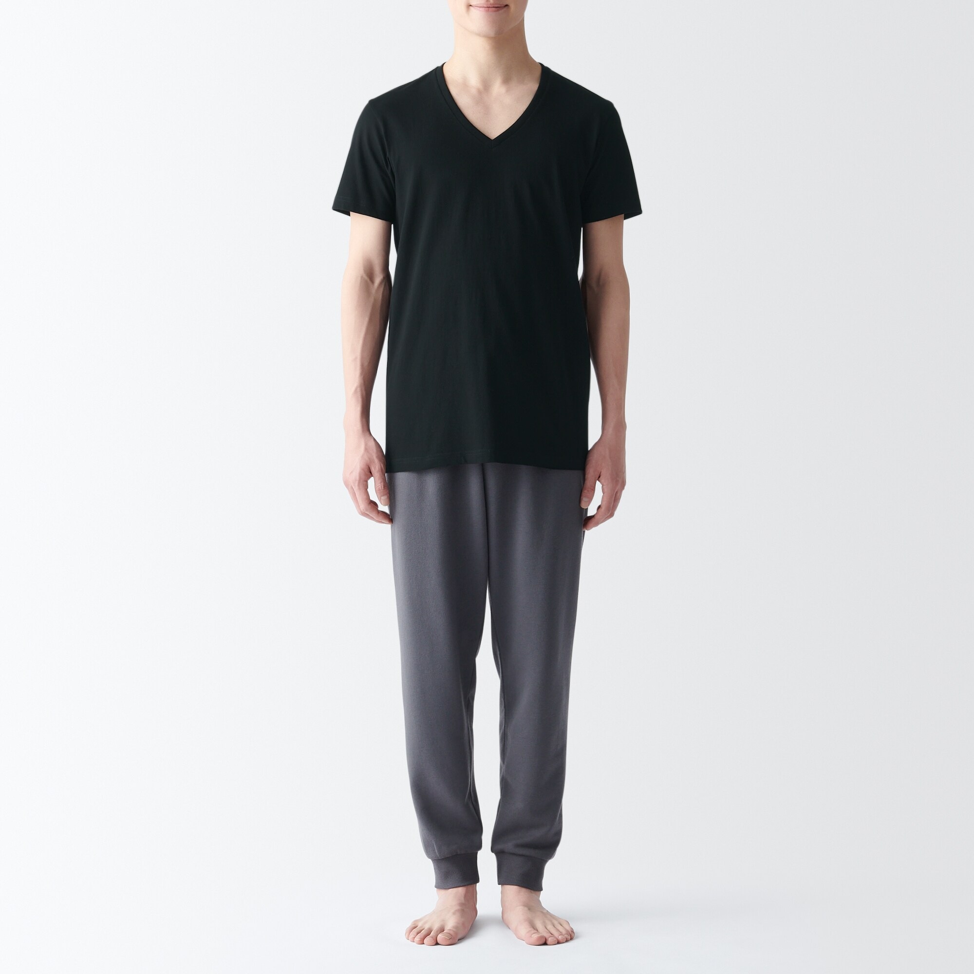 紳士　脇に縫い目のない　２枚組　Ｖネック半袖Ｔシャツ