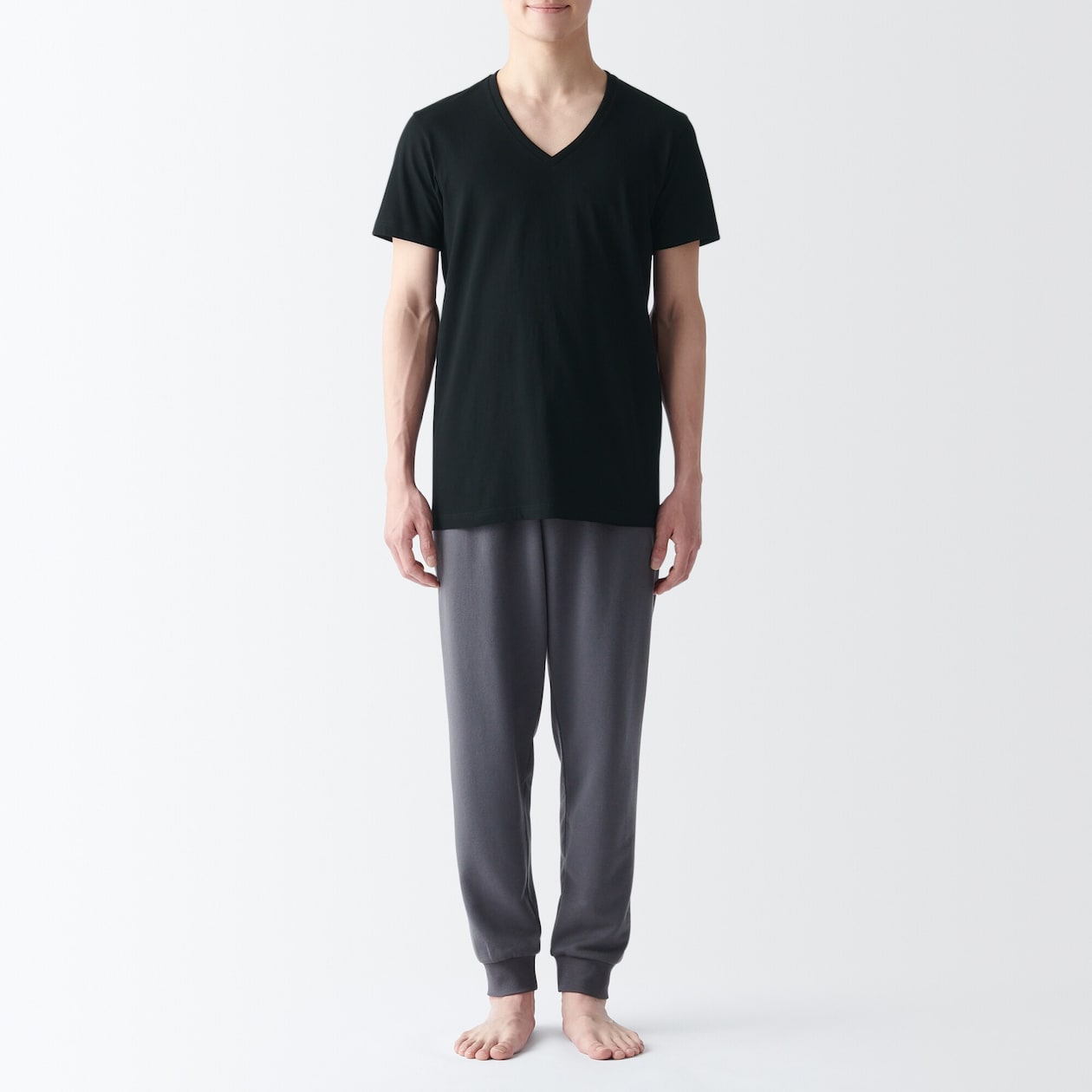 紳士　脇に縫い目のない　２枚組　Ｖネック半袖Ｔシャツ