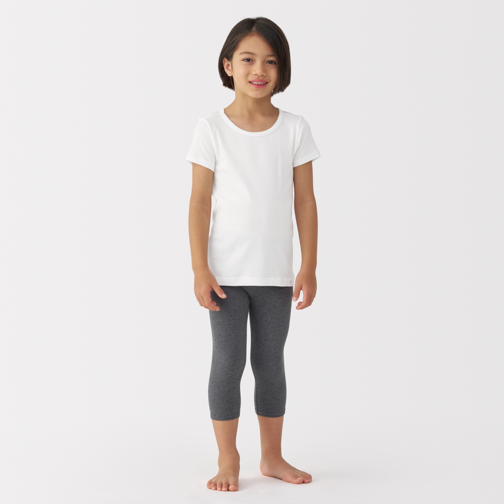 キッズ　さらっと綿クルーネックＴシャツ【インナー】