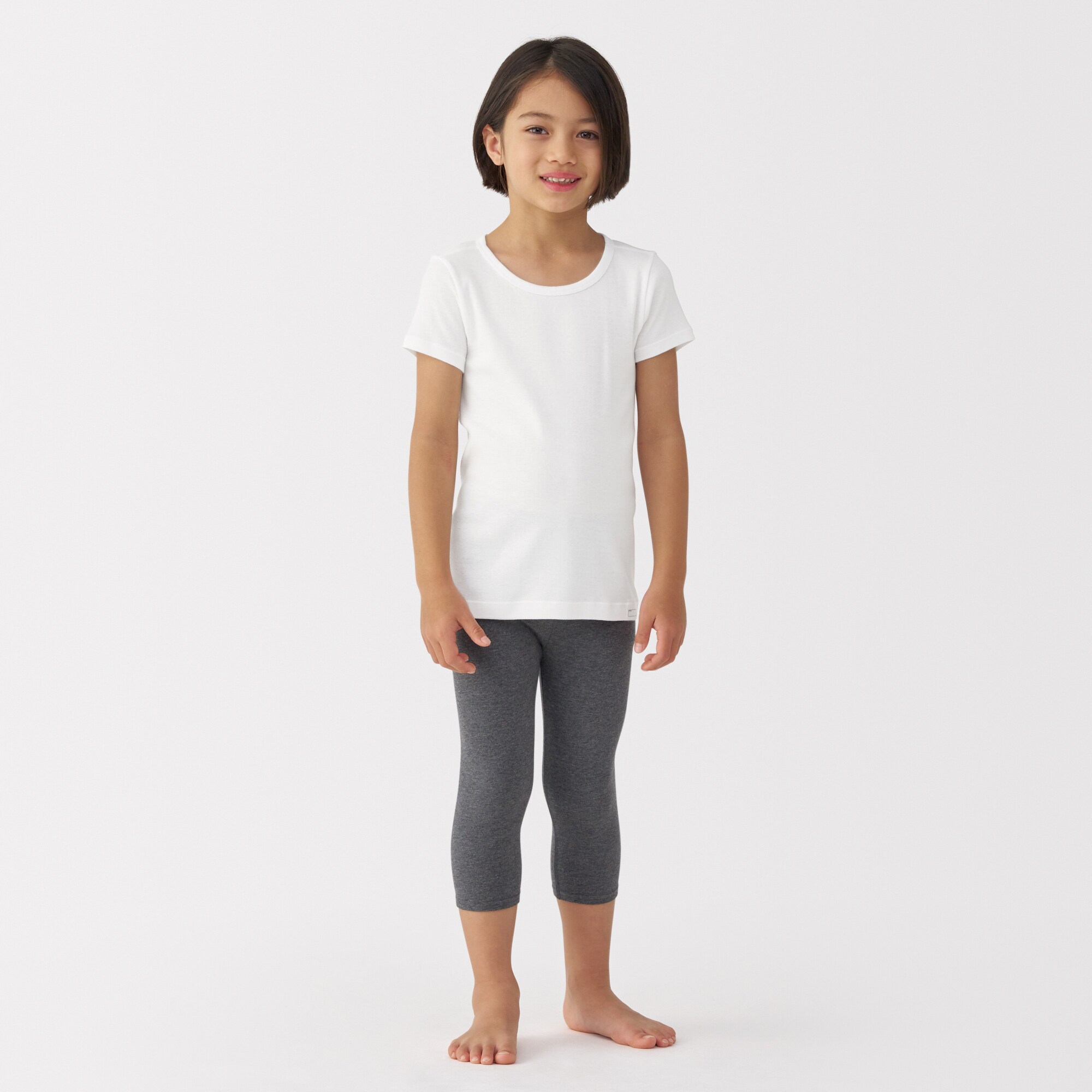 キッズ　さらっと綿クルーネックＴシャツ【インナー】