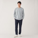 紳士　天竺編みクルーネック長袖Tシャツ