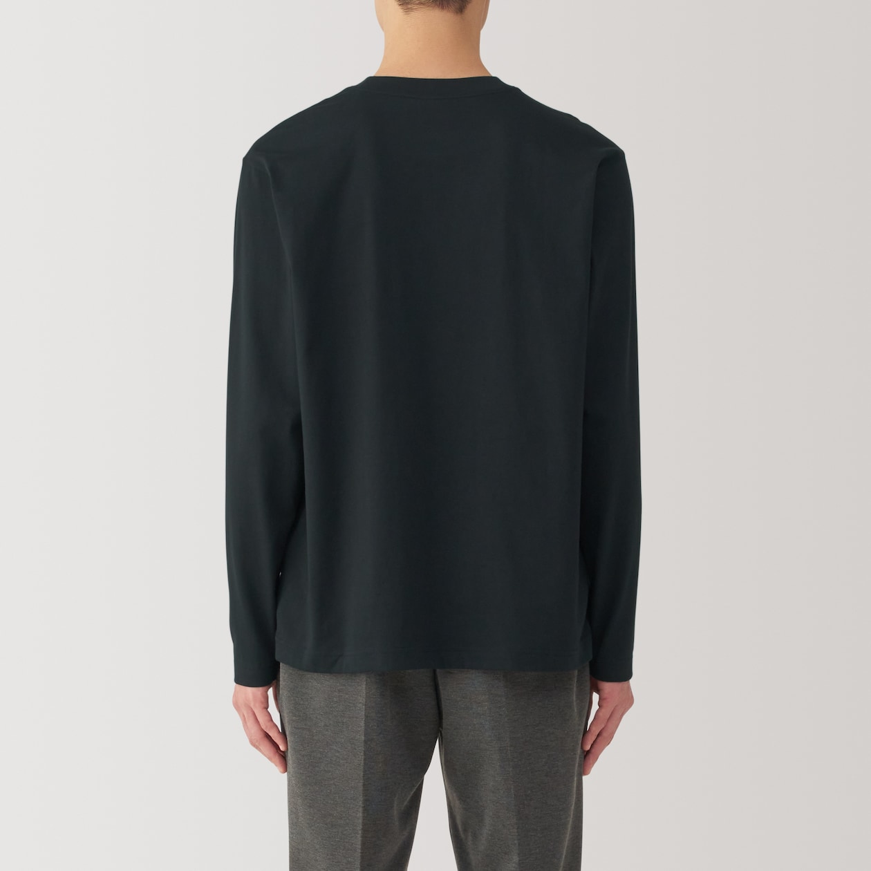 紳士　天竺編みクルーネック長袖Tシャツ