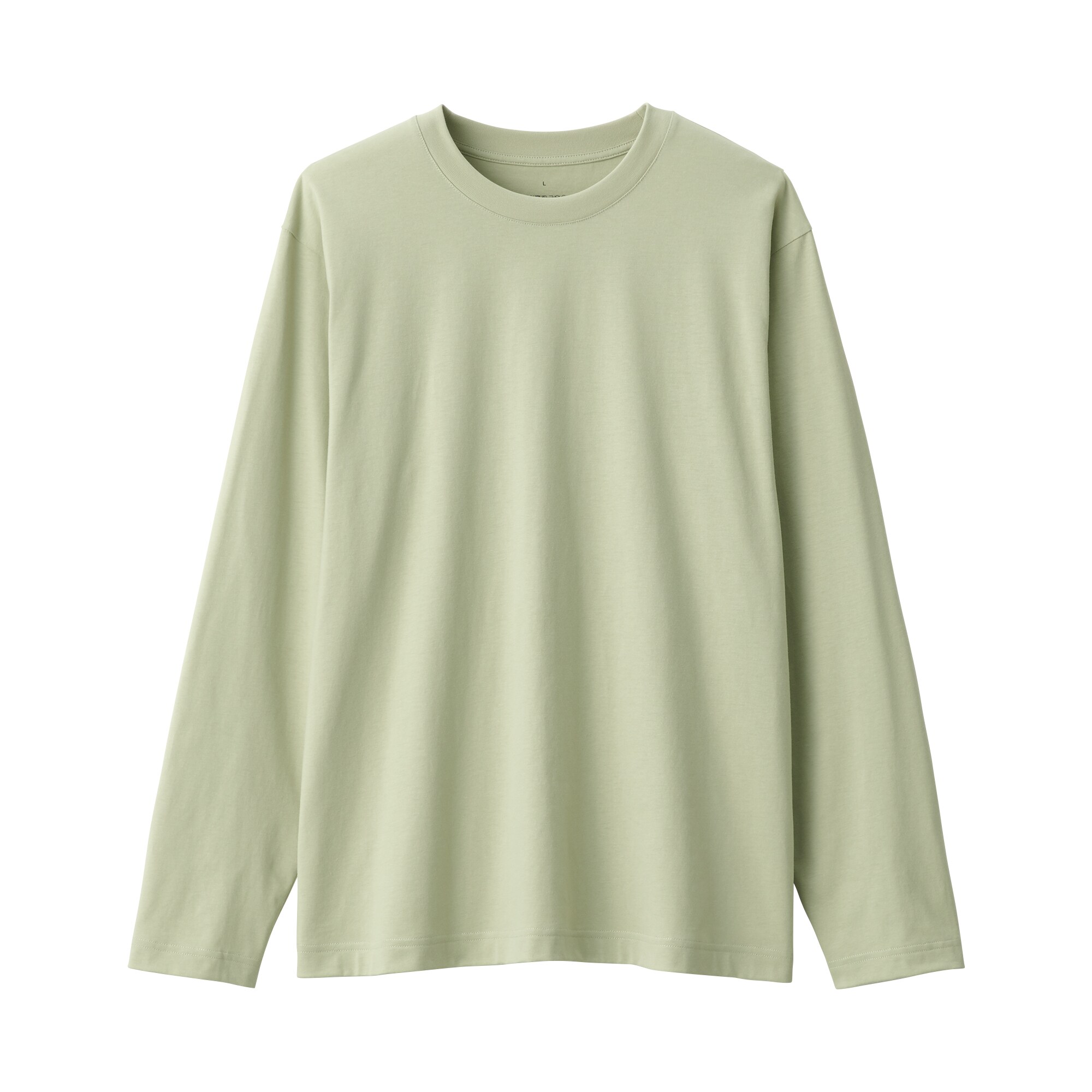 紳士　天竺編みクルーネック長袖Tシャツ