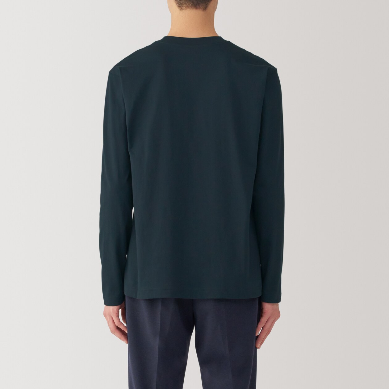 紳士　天竺編みクルーネック長袖Tシャツ