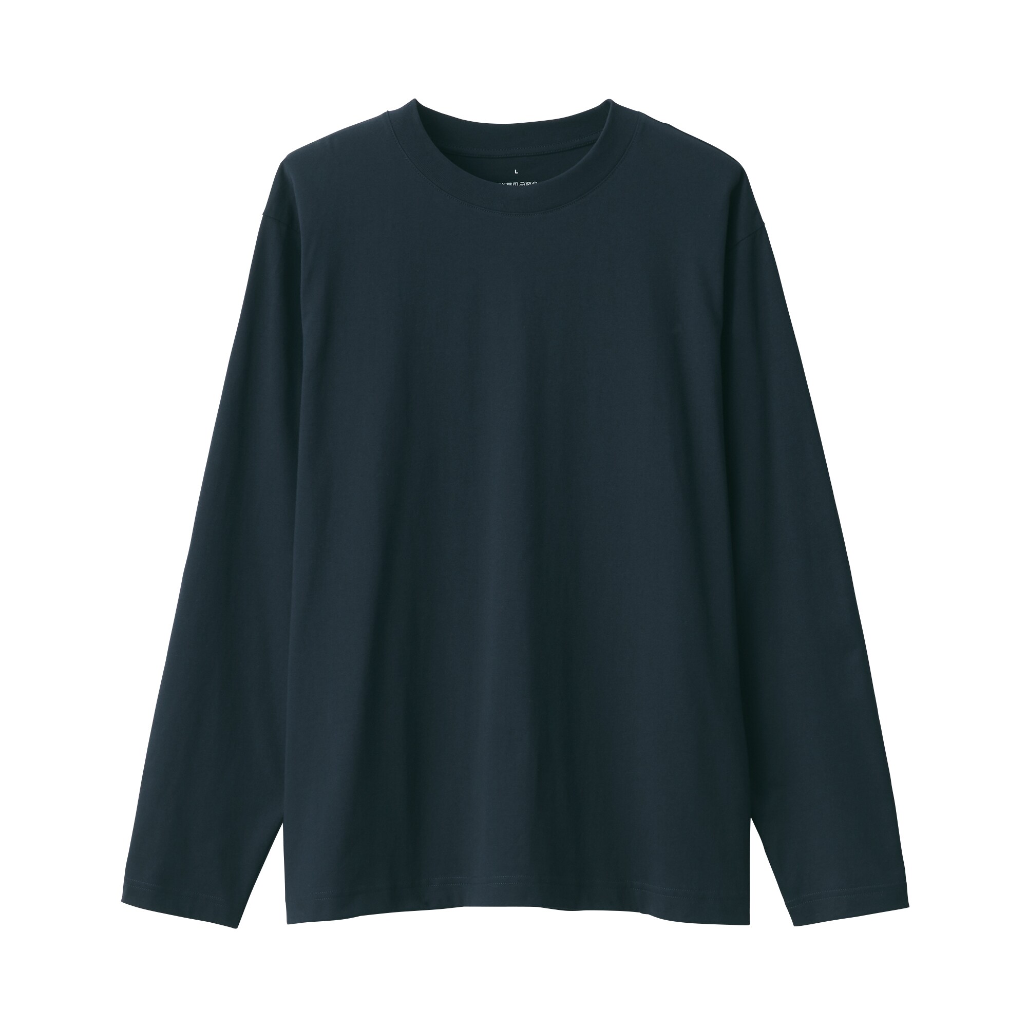 紳士　天竺編みクルーネック長袖Tシャツ