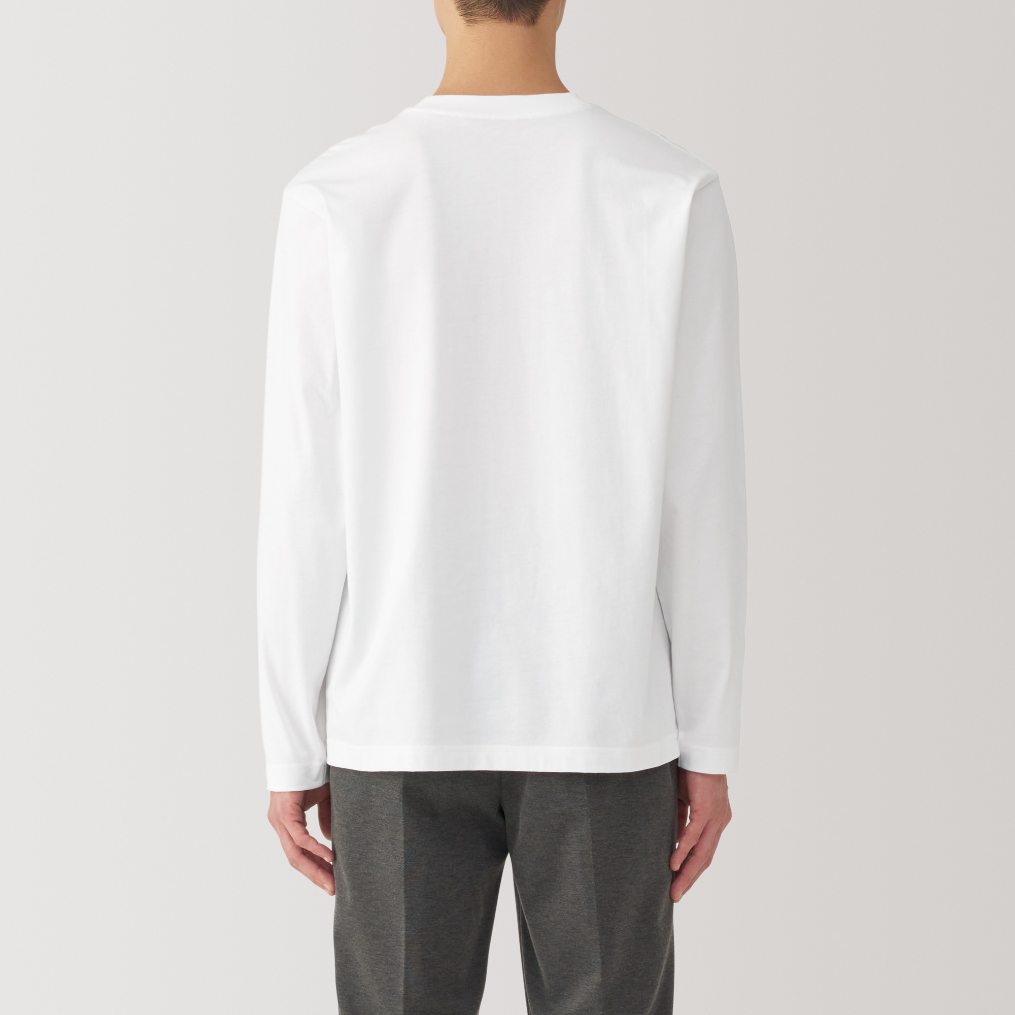 紳士　天竺編みクルーネック長袖Ｔシャツ