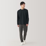 紳士　天竺編みクルーネック長袖Ｔシャツ