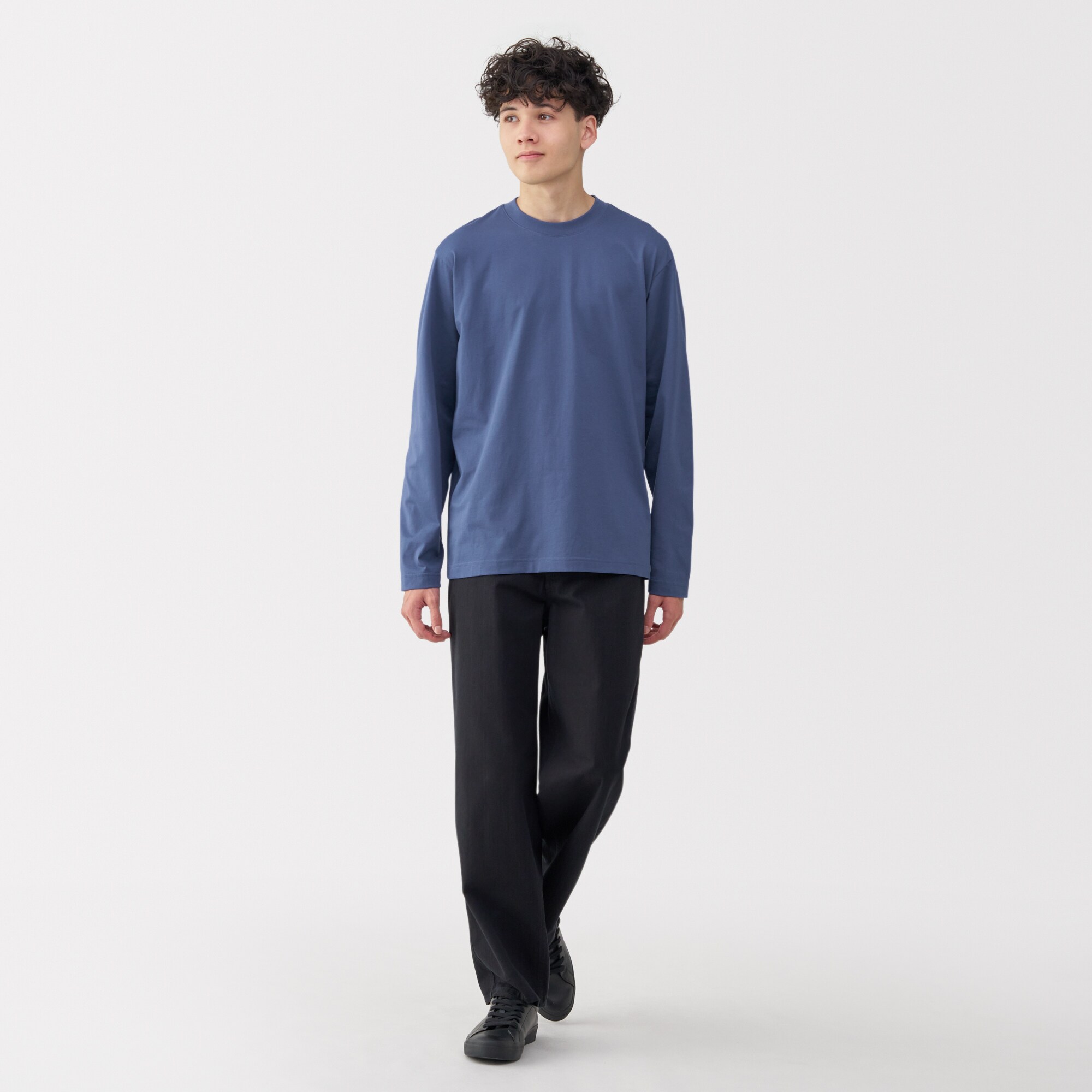 紳士 天竺編みクルーネック長袖Tシャツ | 無印良品
