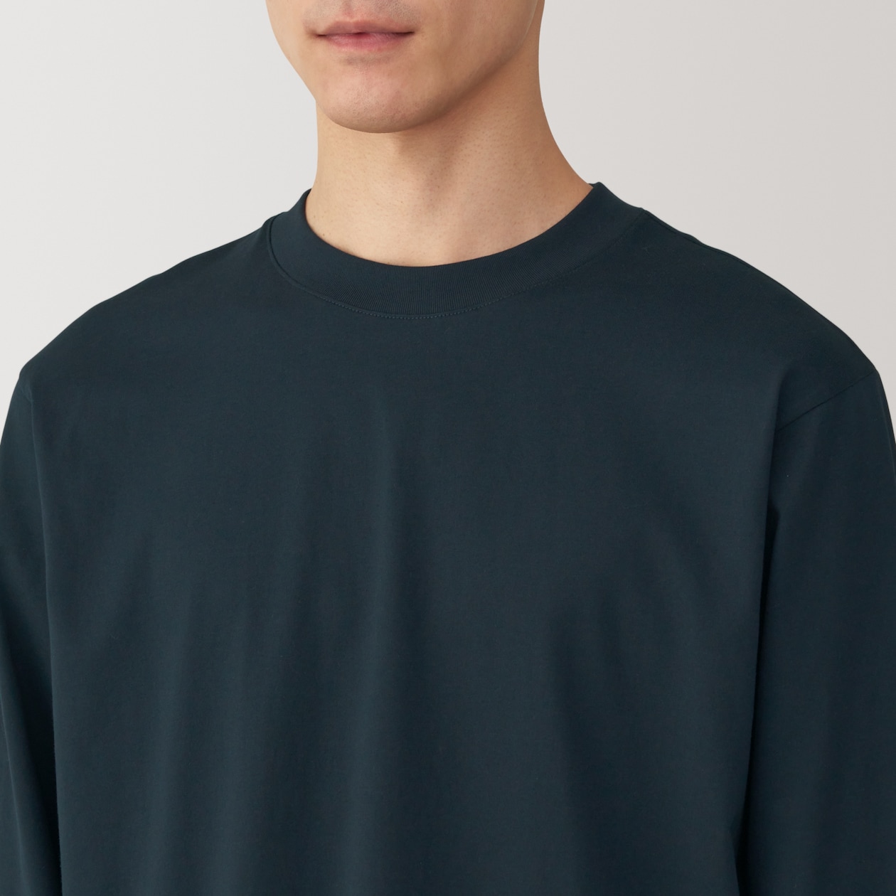 紳士　天竺編みクルーネック長袖Ｔシャツ