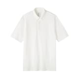紳士　涼感ＵＶカット鹿の子編みボタンダウン半袖ポロシャツ