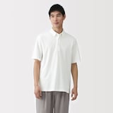 紳士　涼感ＵＶカット鹿の子編みボタンダウン半袖ポロシャツ