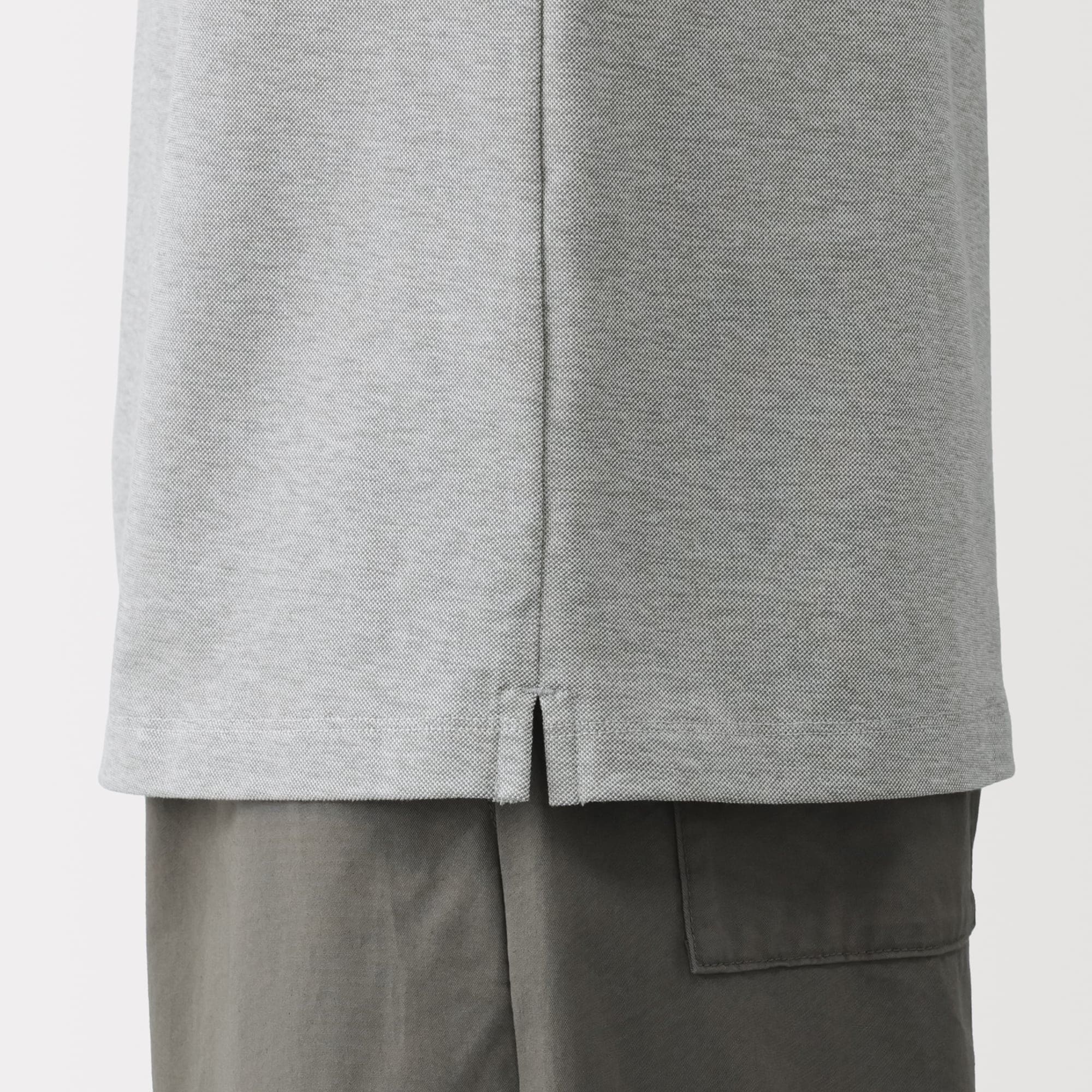 紳士　涼感ＵＶカット鹿の子編みボタンダウン半袖ポロシャツ