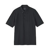 紳士　涼感ＵＶカット鹿の子編みボタンダウン半袖ポロシャツ