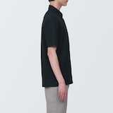 紳士　涼感ＵＶカット鹿の子編みボタンダウン半袖ポロシャツ