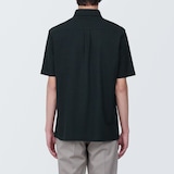 紳士　涼感ＵＶカット鹿の子編みボタンダウン半袖ポロシャツ