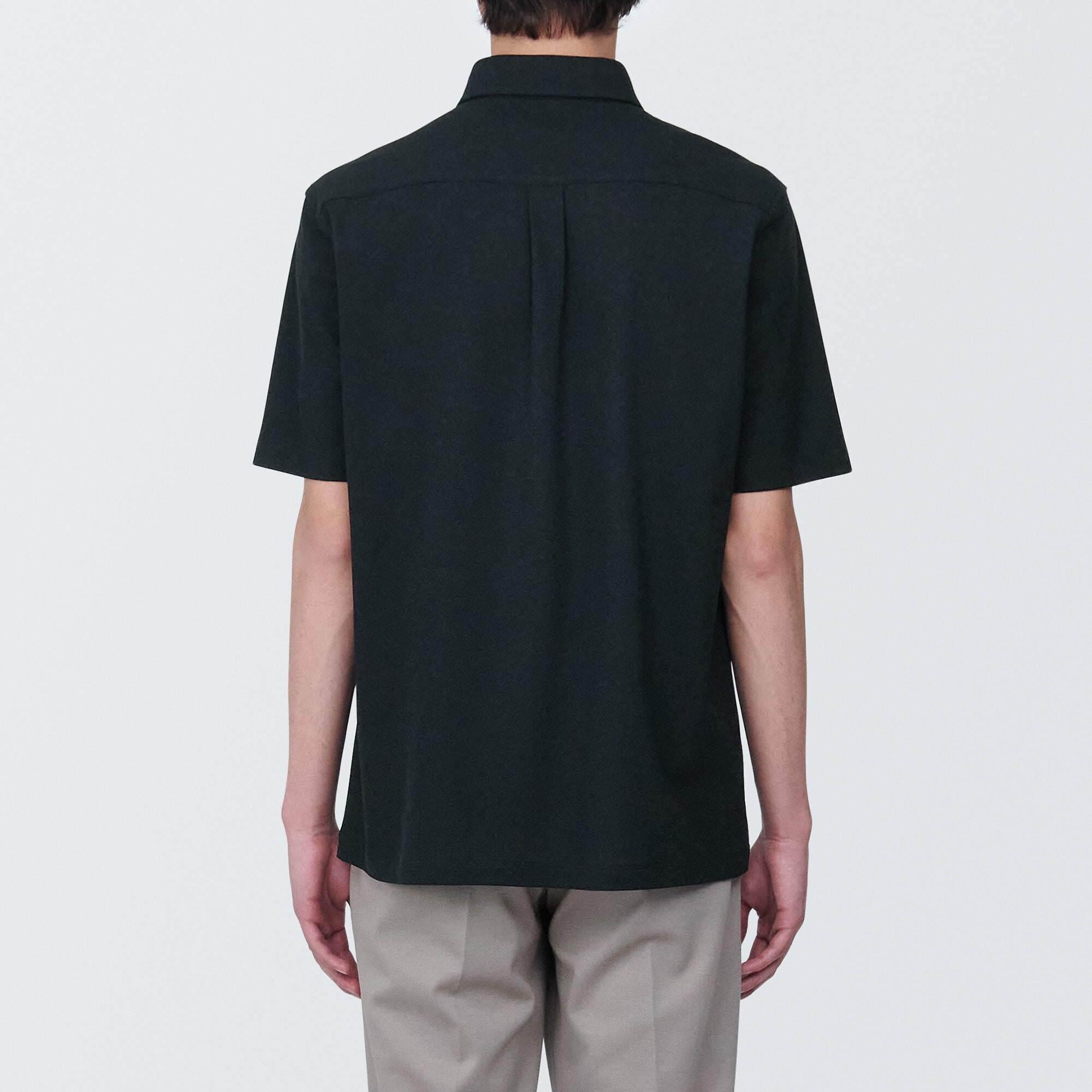 紳士　涼感ＵＶカット鹿の子編みボタンダウン半袖ポロシャツ