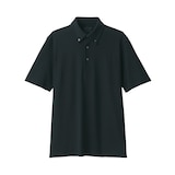 紳士　涼感ＵＶカット鹿の子編みボタンダウン半袖ポロシャツ