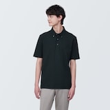 紳士　涼感ＵＶカット鹿の子編みボタンダウン半袖ポロシャツ