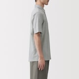 紳士　涼感ＵＶカット鹿の子編みボタンダウン半袖ポロシャツ