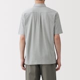 紳士　涼感ＵＶカット鹿の子編みボタンダウン半袖ポロシャツ