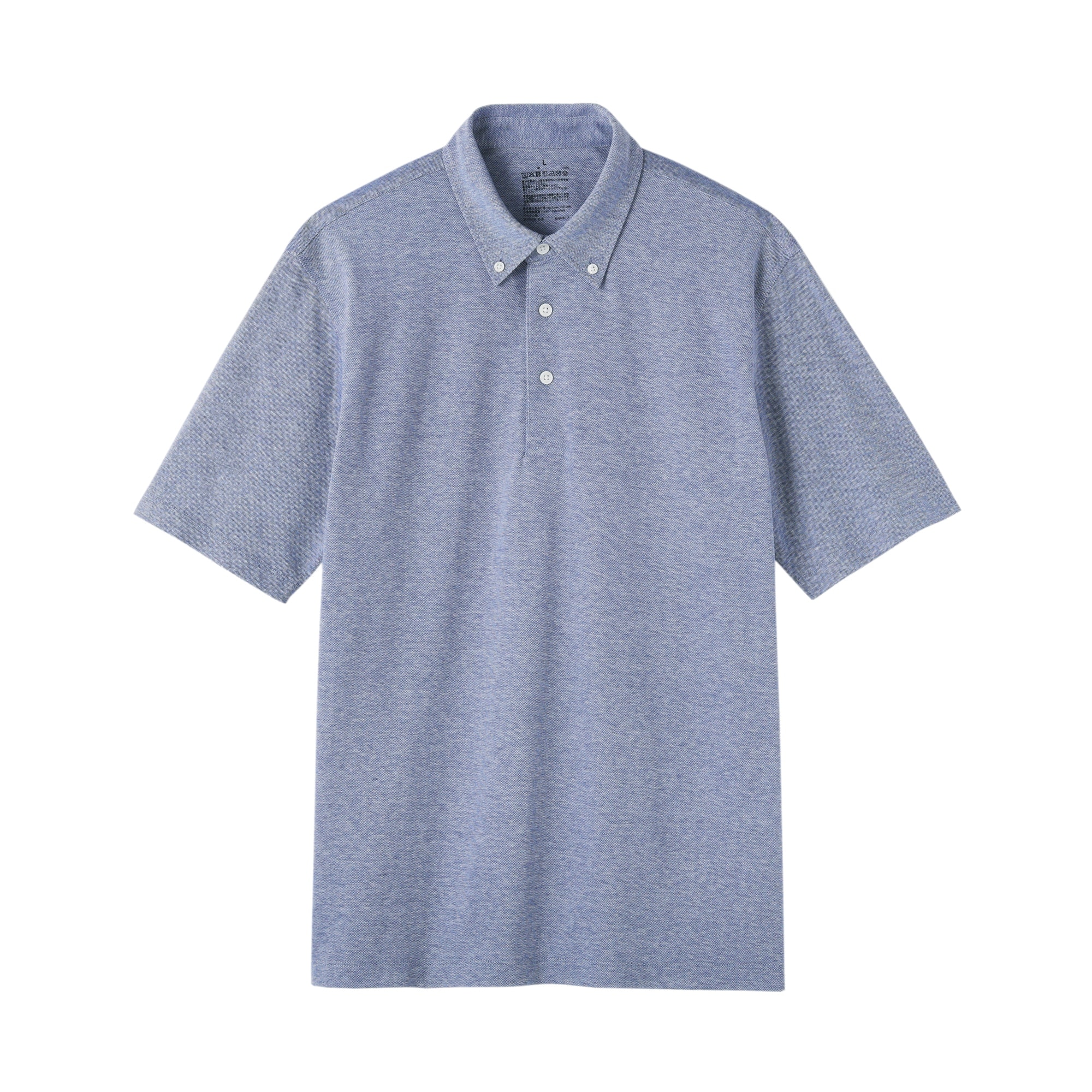 紳士　涼感ＵＶカット鹿の子編みボタンダウン半袖ポロシャツ