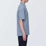 紳士　涼感ＵＶカット鹿の子編みボタンダウン半袖ポロシャツ