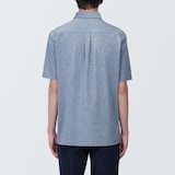 紳士　涼感ＵＶカット鹿の子編みボタンダウン半袖ポロシャツ