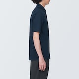 紳士　涼感ＵＶカット鹿の子編みボタンダウン半袖ポロシャツ